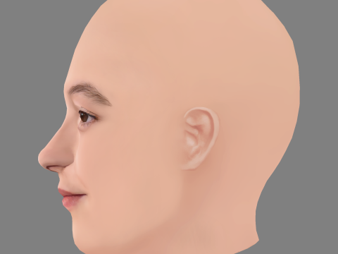 Bella Ramsey Head - No Hair - Low poly head for game Modelo 3D