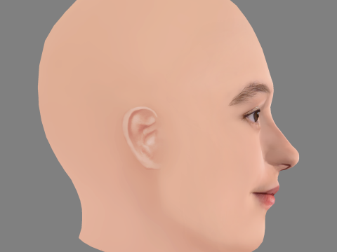 Bella Ramsey Head - No Hair - Low poly head for game Modelo 3D