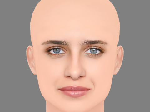 Benedetta Porcaroli Head - No Hair - Low poly head for game Modelo 3D