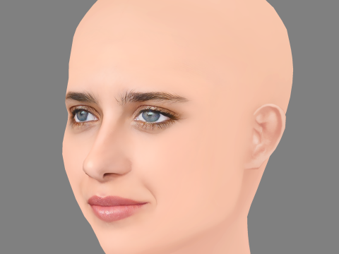 Benedetta Porcaroli Head - No Hair - Low poly head for game Modelo 3D