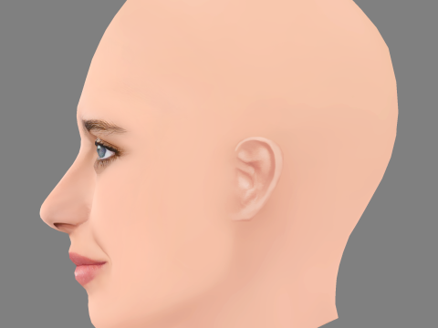 Benedetta Porcaroli Head - No Hair - Low poly head for game Modelo 3D