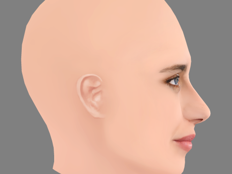 Benedetta Porcaroli Head - No Hair - Low poly head for game Modelo 3D