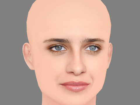 Benedetta Porcaroli Head - No Hair - Low poly head for game Modelo 3D