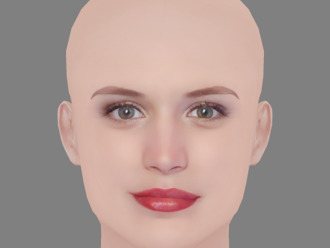 Bianca Bin Head - No Hair - Low poly head for game 3D 모델