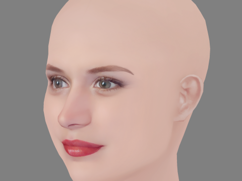 Bianca Bin Head - No Hair - Low poly head for game 3D 모델