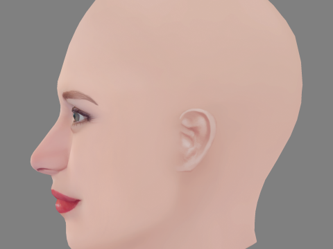 Bianca Bin Head - No Hair - Low poly head for game 3D 모델