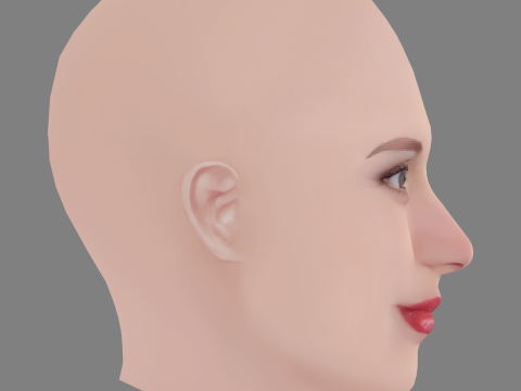 Bianca Bin Head - No Hair - Low poly head for game 3D 모델