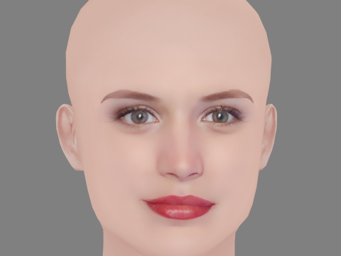 Bianca Bin Head - No Hair - Low poly head for game 3D 모델