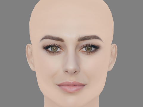 Blanca Suarez Head - No Hair - Low poly head for game 3D Model