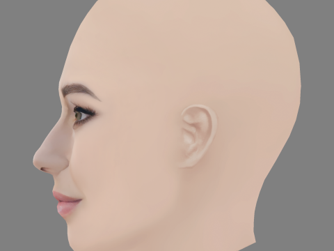 Blanca Suarez Head - No Hair - Low poly head for game 3D Model