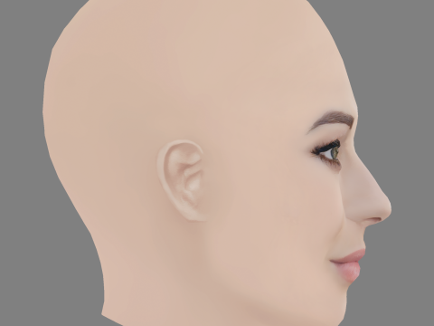 Blanca Suarez Head - No Hair - Low poly head for game 3D Model