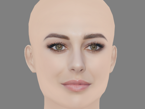 Blanca Suarez Head - No Hair - Low poly head for game 3D Model