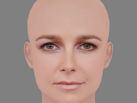 Bojana Novakovic Head - No Hair - Low poly head for game 3D Model