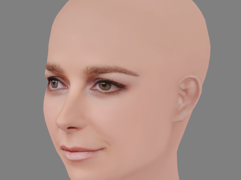 Bojana Novakovic Head - No Hair - Low poly head for game 3D Model