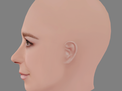Bojana Novakovic Head - No Hair - Low poly head for game 3D Model