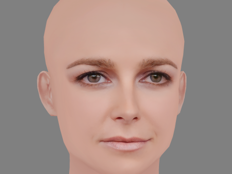 Bojana Novakovic Head - No Hair - Low poly head for game 3D Model