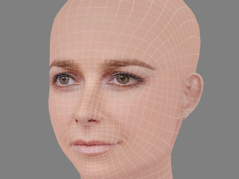 Bojana Novakovic Head - No Hair - Low poly head for game 3D Model