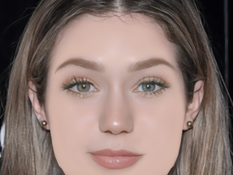 Brec Bassinger Head - No Hair - Low poly head for game 3D Model