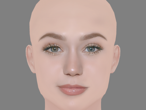 Brec Bassinger Head - No Hair - Low poly head for game Modelo 3D