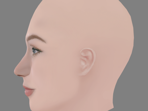 Brec Bassinger Head - No Hair - Low poly head for game Modelo 3D