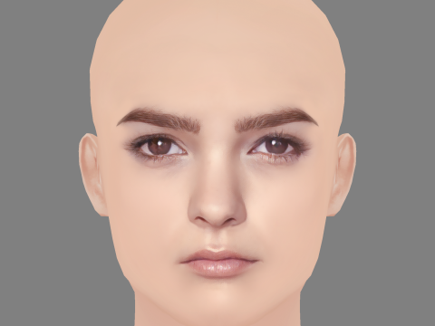 Brianna Hildebrand Head - No Hair - Low poly head for game 3D 模型