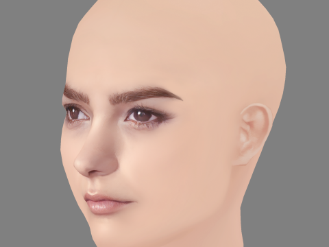 Brianna Hildebrand Head - No Hair - Low poly head for game 3D 模型