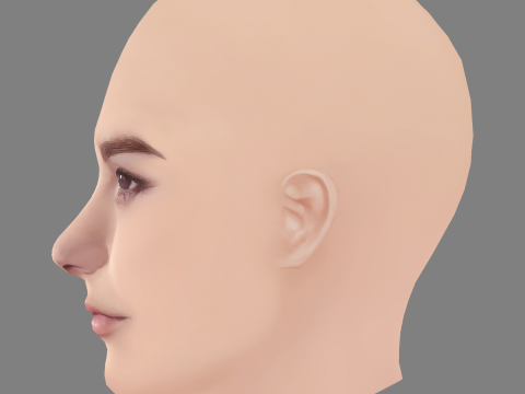 Brianna Hildebrand Head - No Hair - Low poly head for game 3D 模型