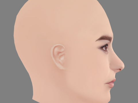 Brianna Hildebrand Head - No Hair - Low poly head for game 3D 模型