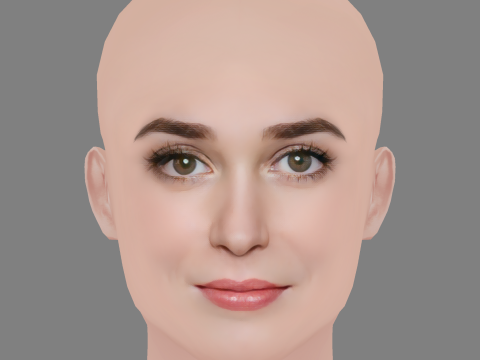 Brittany Bristow Head - No Hair - Low poly head for game 3D Model