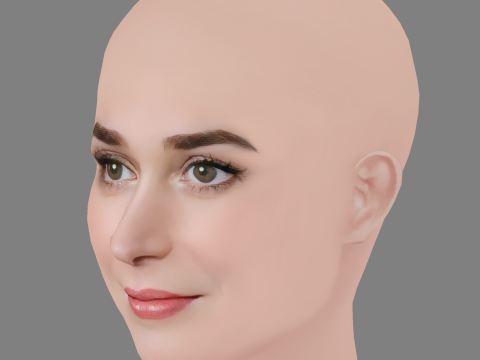 Brittany Bristow Head - No Hair - Low poly head for game 3D Model