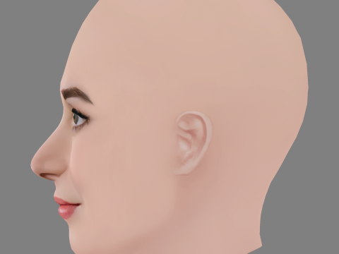 Brittany Bristow Head - No Hair - Low poly head for game 3D Model