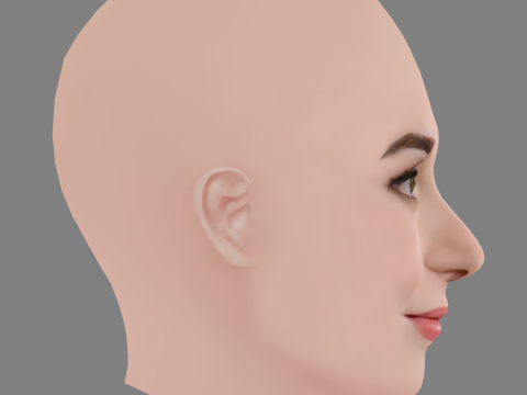 Brittany Bristow Head - No Hair - Low poly head for game 3D Model