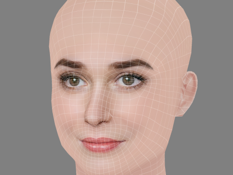 Brittany Bristow Head - No Hair - Low poly head for game 3D Model