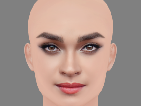 Brittany OGrady Head - No Hair - Low poly head for game Modèle 3D