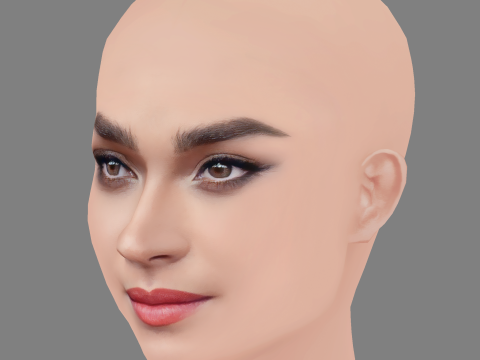 Brittany OGrady Head - No Hair - Low poly head for game Modèle 3D