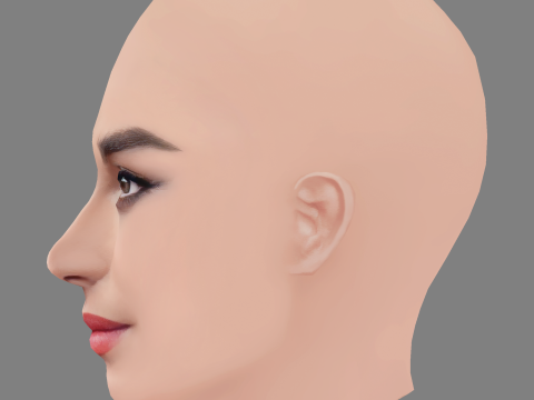 Brittany OGrady Head - No Hair - Low poly head for game Modèle 3D