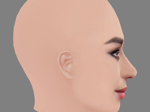 Brittany OGrady Head - No Hair - Low poly head for game Modèle 3D