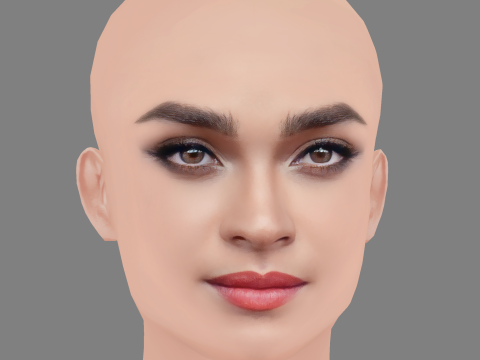 Brittany OGrady Head - No Hair - Low poly head for game Modèle 3D