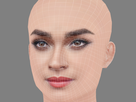 Brittany OGrady Head - No Hair - Low poly head for game Modèle 3D