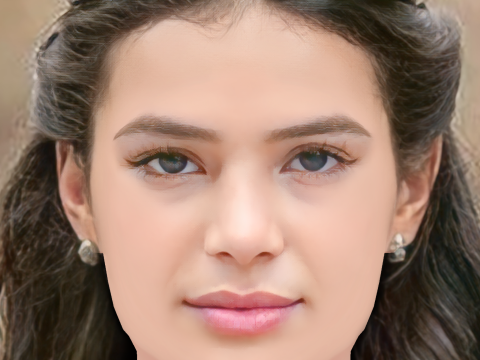 Bruna Marquezine Head - No Hair - Low poly head for game 3D Model