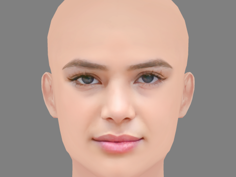 Bruna Marquezine Head - No Hair - Low poly head for game 3D 모델