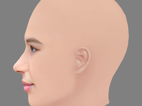 Bruna Marquezine Head - No Hair - Low poly head for game 3D 모델