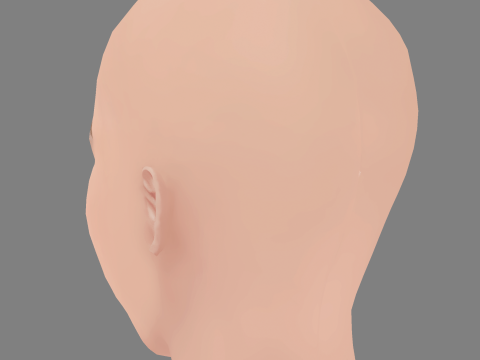 Bruna Marquezine Head - No Hair - Low poly head for game 3D 모델