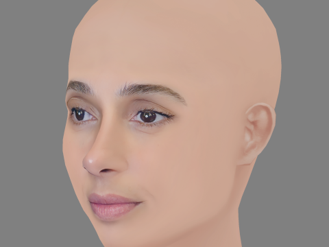 Camila Pitanga Head - No Hair - Low poly head for game 3D Model