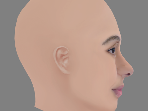 Camila Pitanga Head - No Hair - Low poly head for game 3D Model