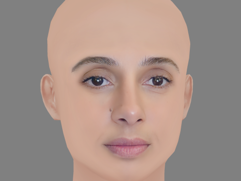 Camila Pitanga Head - No Hair - Low poly head for game 3D Model