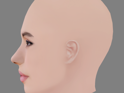 Camila Queiroz Head - No Hair - Low poly head for game Modelo 3D