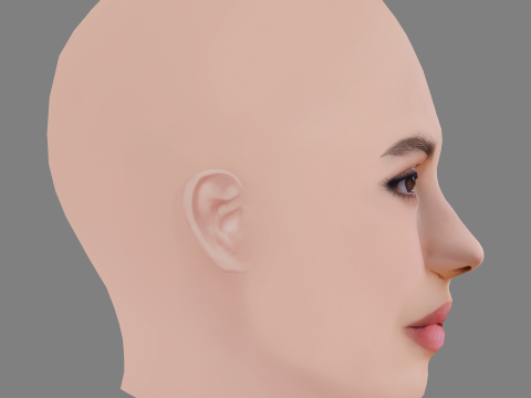 Camila Queiroz Head - No Hair - Low poly head for game Modelo 3D