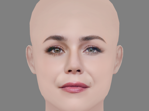 Camila Sodi Head - No Hair - Low poly head for game Modelo 3D