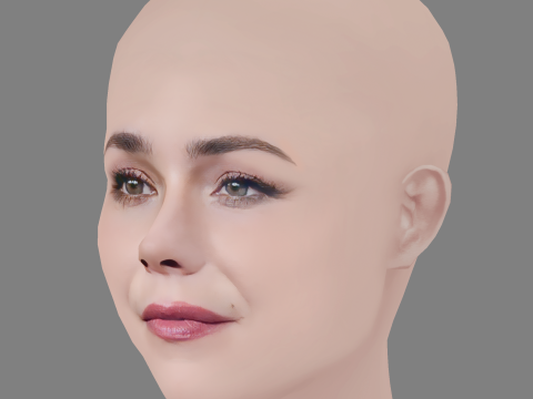 Camila Sodi Head - No Hair - Low poly head for game Modelo 3D